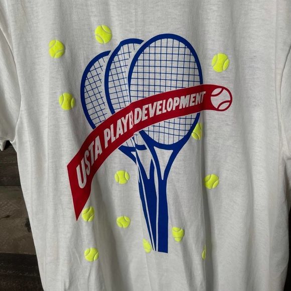 Vintage USTA Tennis 1990 Single Stitch T Shirt Large - Picture 2 of 4